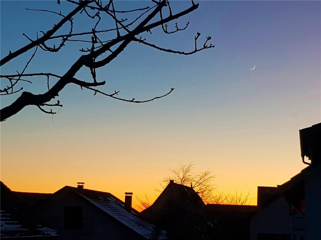 Abendhimmel in Kayh, festgehalten von Cäcilia Gemke. 