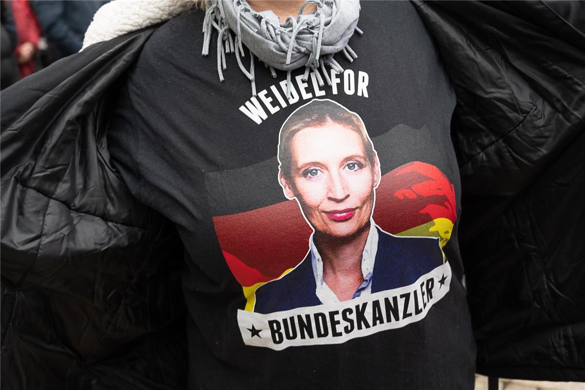 AfD Lager - AfD-Kundgebung mit Alice Weidel und Gegendemos rund um die Stadthall...