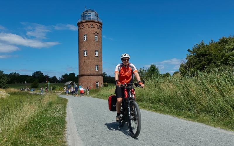 Alexander Brandner sammelte seine Kilometer auf der Ferieninsel Rügen, hier am Kap Arkona. GB-Foto: gb
