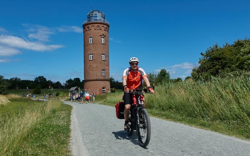 Alexander Brandner sammelte seine Kilometer auf der Ferieninsel Rügen, hier am Kap Arkona. GB-Foto: gb