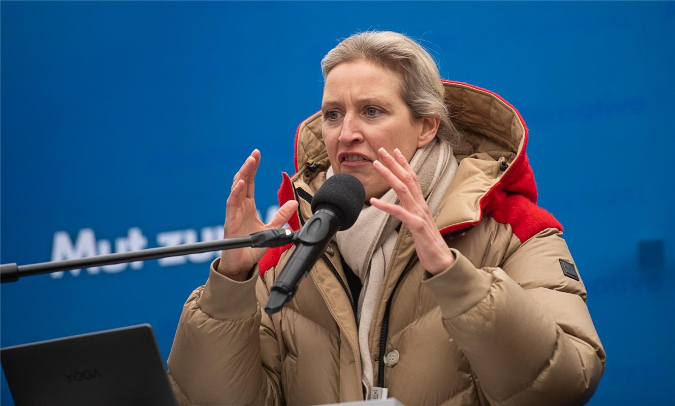 Alice Weidel AfD-Kundgebung mit Alice Weidel und Gegendemos rund um die Stadthal...