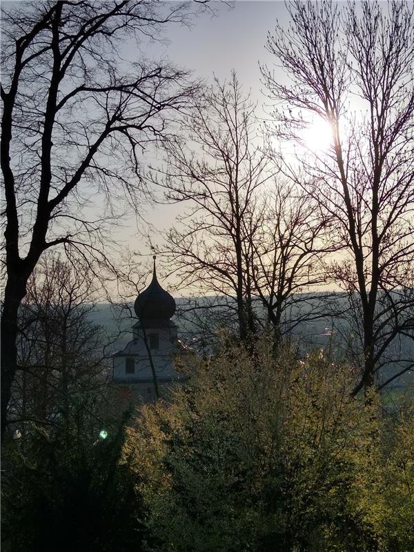 An einem frühen Frühlingsabend blickt Dagmar  Weber  auf Herrenberg .