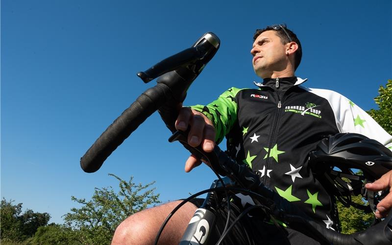 Andy Berner verbringt so viel Zeit wie möglich auf dem Fahrradsattel.GB-Foto: Schmidt