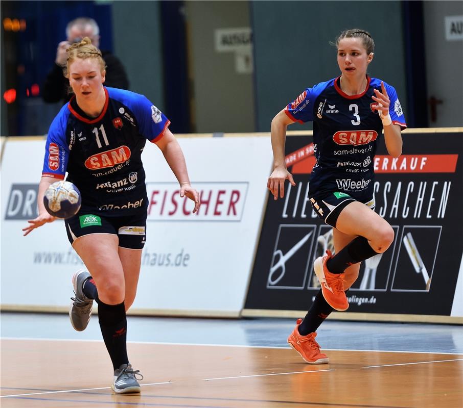 Anika Bissel (Herrenberg #3)und Kerstin Foth  (SG H2Ku Herrenberg #11),   HSV So...