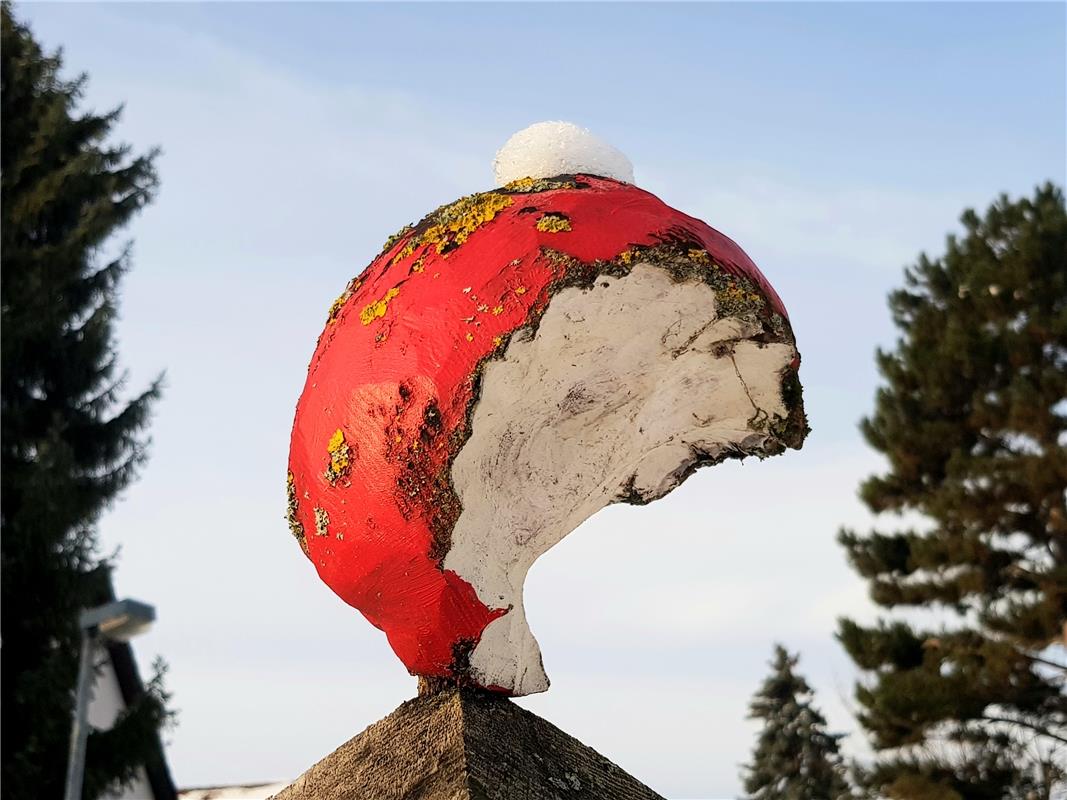 Apfel mit Schneehaube:  Am Streuobst-Erlebnispfad in Kayh wurde Cäcilia Gemke fü...