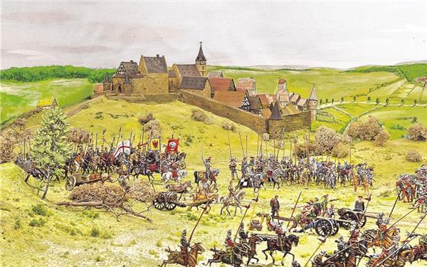 Auch dieses Bild ist neben anderen Exponaten im Bauernkriegsmuseum in der Böblinger Zehntscheuer zu sehen: Ein Bauernkriegsdiorama von Bernhard Kempin.GB-Foto: Stadt Böblingen