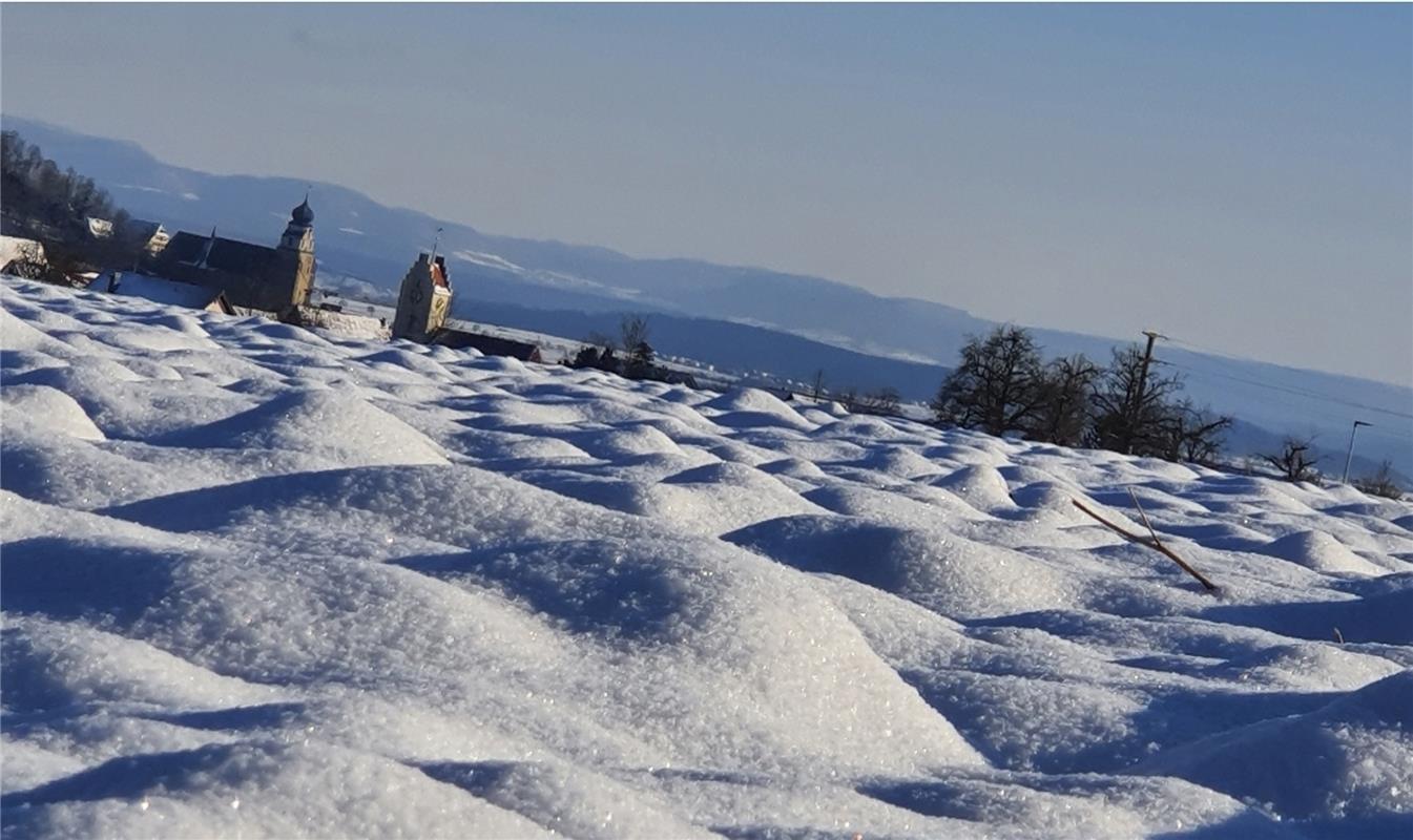 Auf diese Schneehügel vor Herrenberg stieß Sabine Humm bei Kuppingen