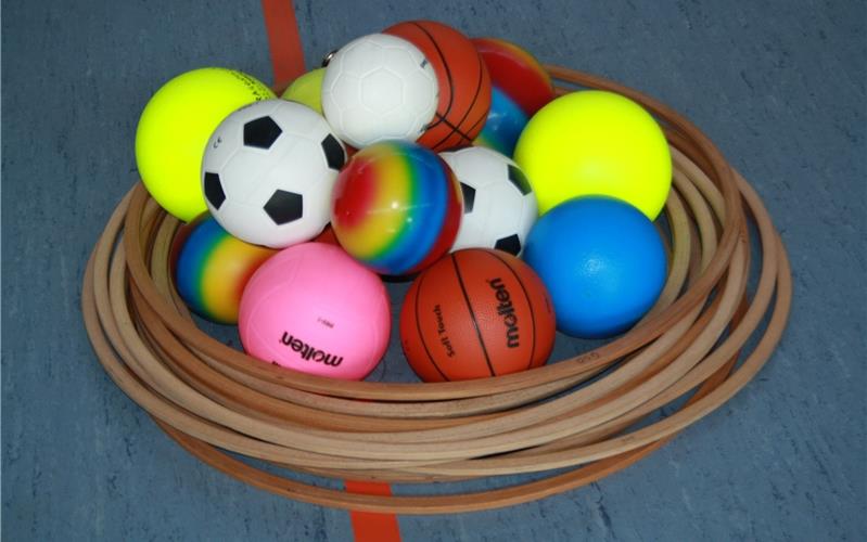 Wenn der Holzreifen zur Hundeleine wird Bälle und Gymnastikreifen: Mehr braucht es nicht, um eine abwechslungsreiche Übungsstunde mit Kindergartenkindern zu gestalten GB-Fotos: asg