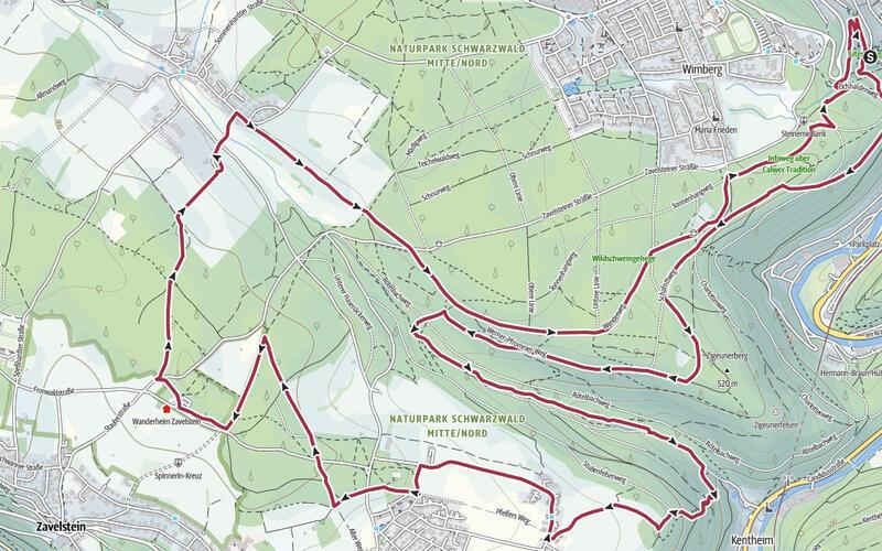 Bei Calw und Zavelstein führt der Rundweg durch den Schwarzwald.