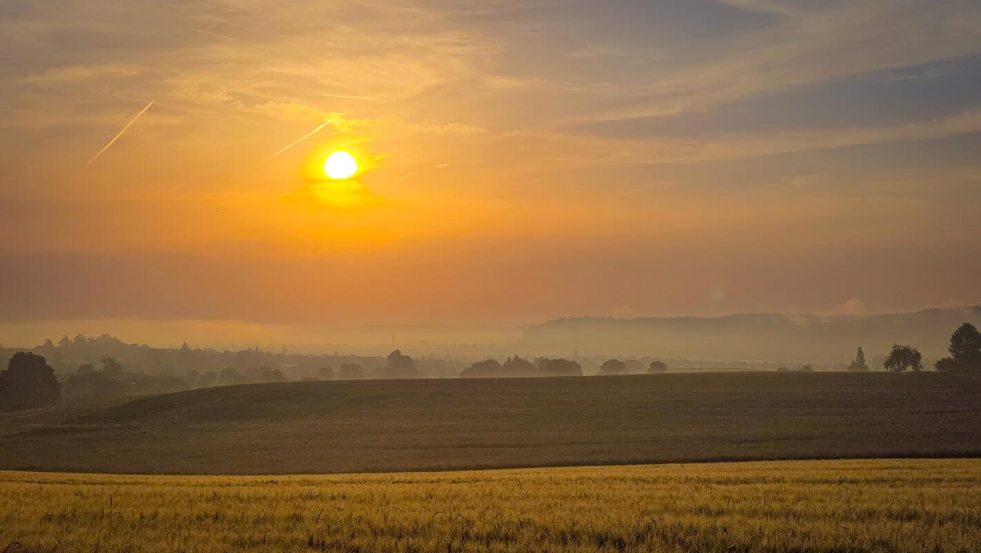 Bei meiner morgendlichen Fahrt zur Arbeit einen wunderschönen Blick Richtung Kup...