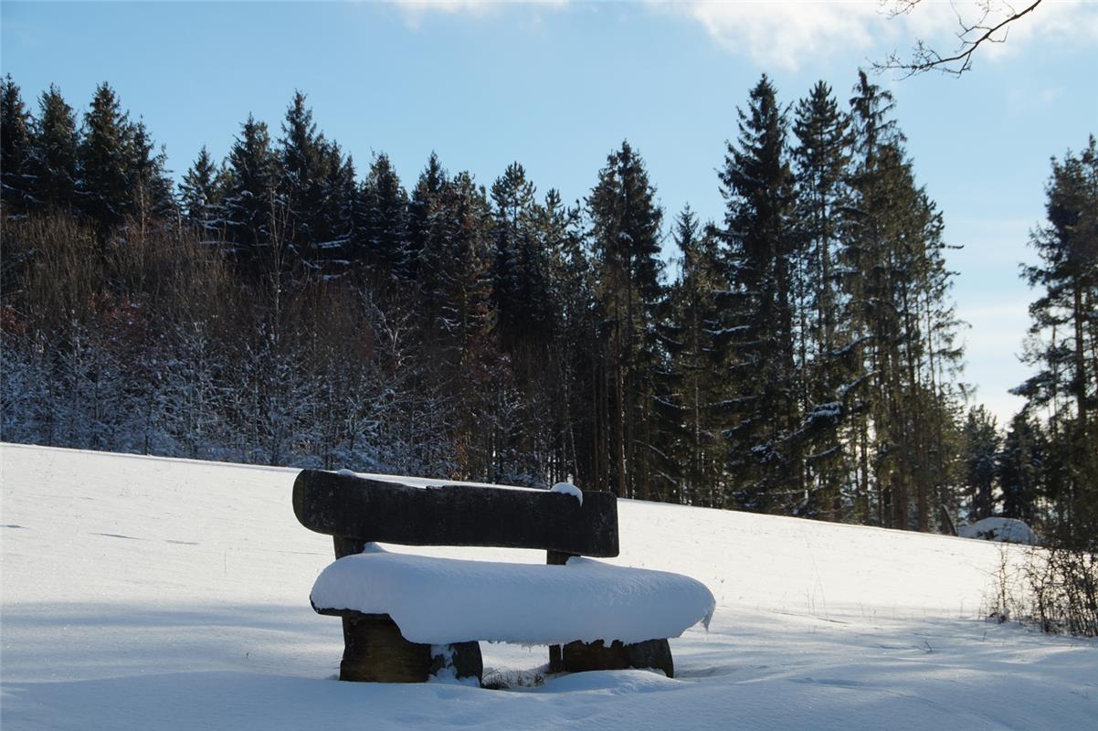 Bequem sitzen, na ja.. Aber gute Aussicht auf Wildberg, stellt Klaus Pfisterer a...