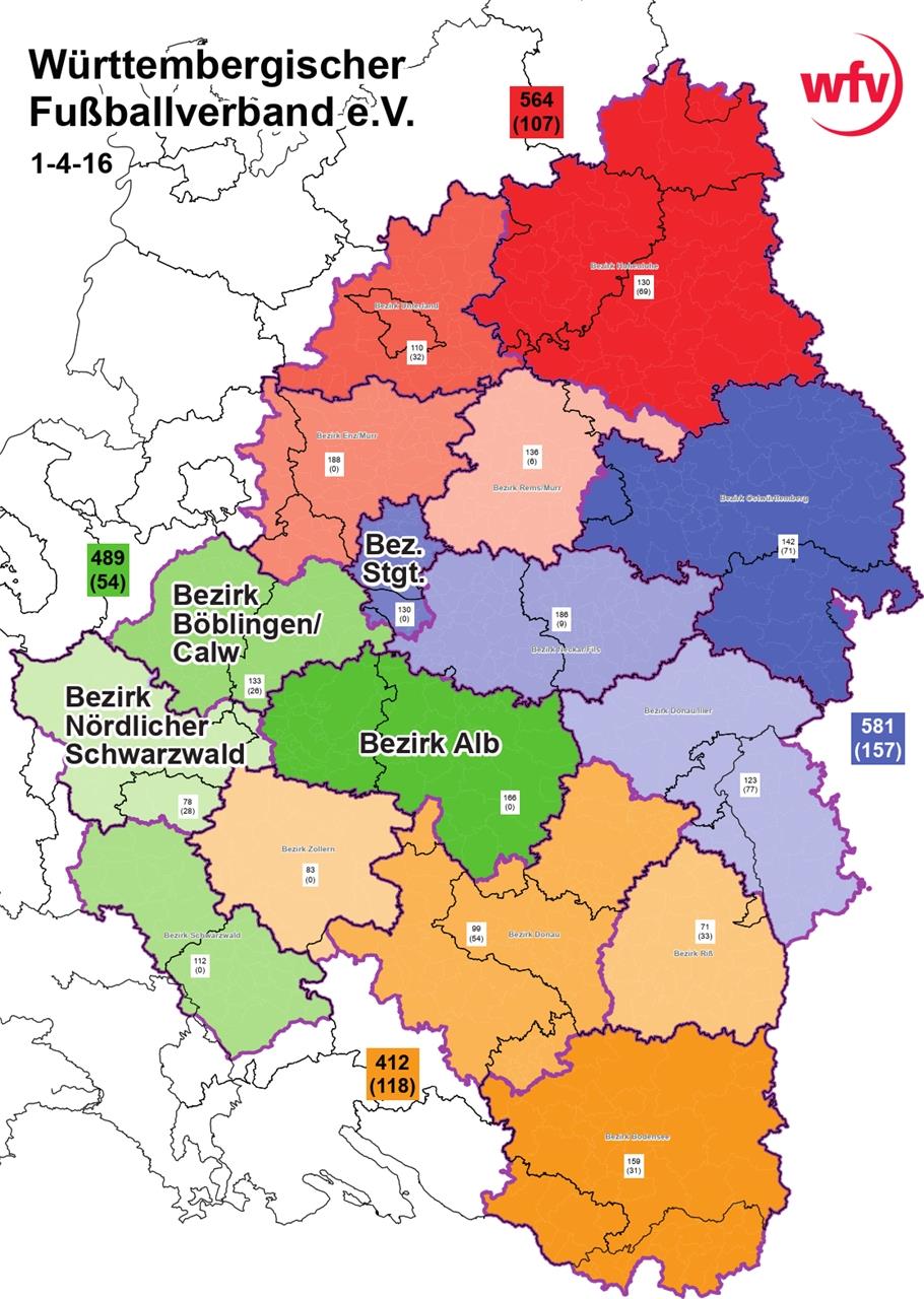 Bezirk Böblingen/Calw kann in der bisherigen Form mit über 133 aktiven Mannschaften einen guten Spielbetrieb gewährleisten GB-Grafiken: LGL/WFV