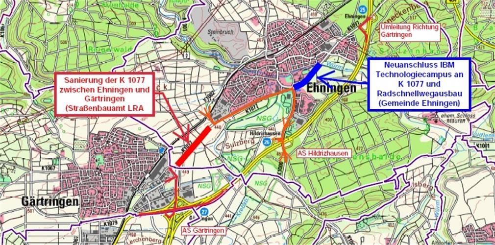 Kreisstraße 1077 wird ausgebaut und saniert Kreisstraße 1077 wird ausgebaut und saniert