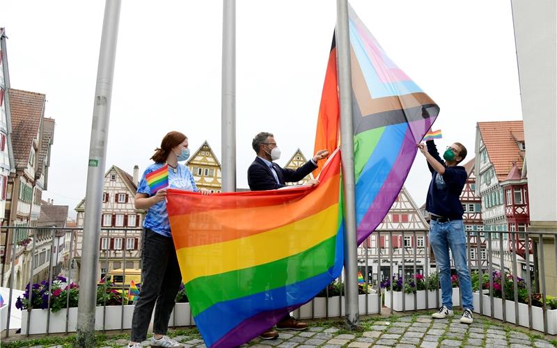 Regenbogenfahne dreifach geklaut