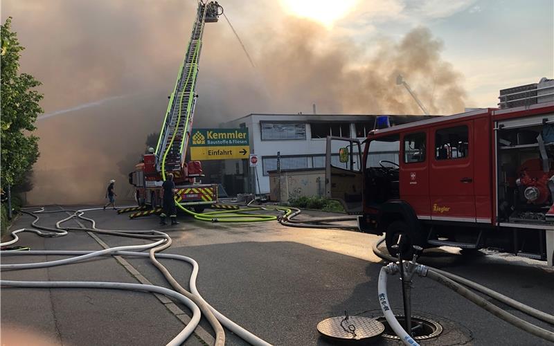 Großbrand in Herrenberg: Keine Verletzten