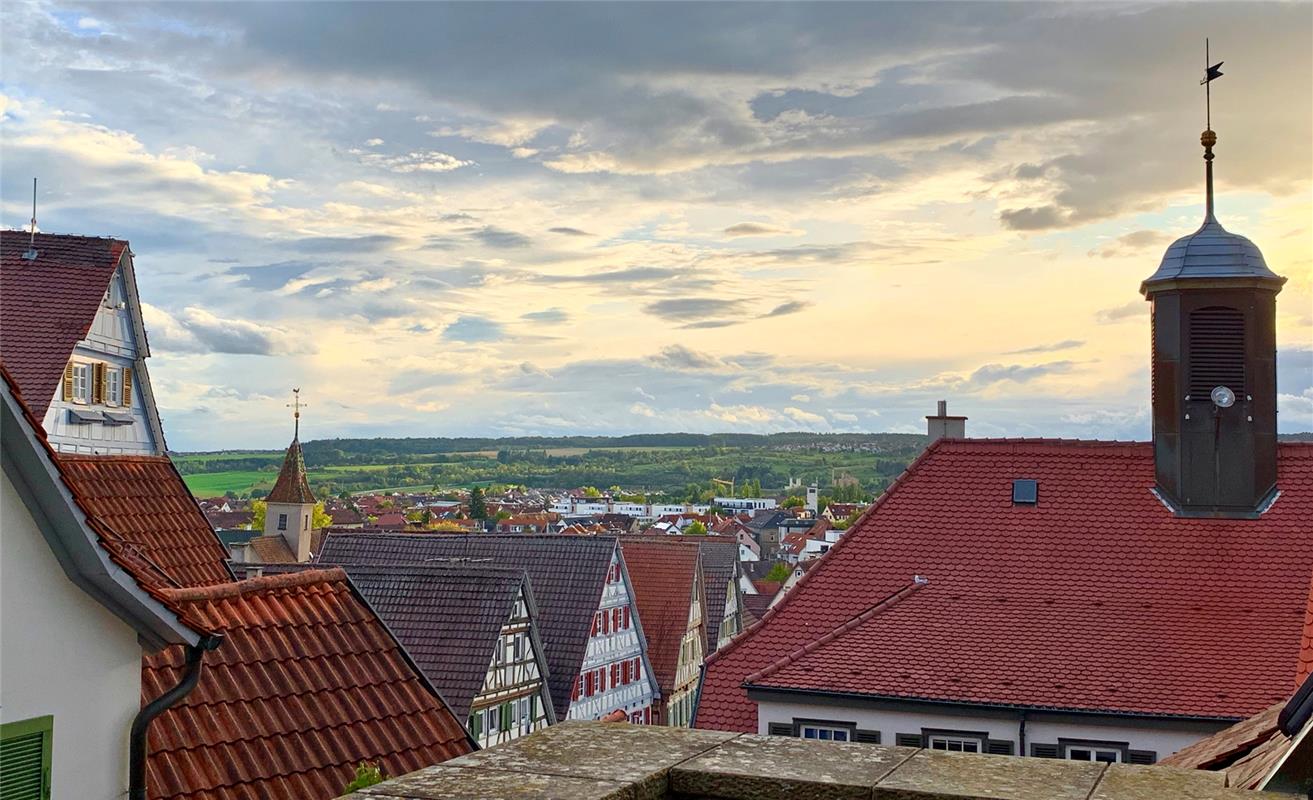 Blick in die Weite über die Dächer von Herrenberg. Von Minya Rollinson aus Ösche...