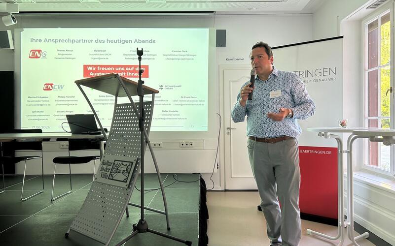 Bürgermeister Thomas Riesch hob die Bedeutung der Energie Gärtringen hervor: „Die Energie Gärtringen ist ein wichtiger Baustein bei der Umsetzung unseres Klimaschutzkonzepts.“ GB-Fotos: gb