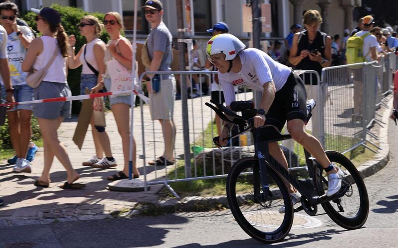 Darian Rau war mit der Rad-Leistung beim Triathlon Kaiserwinkl-Walchsee sehr zufrieden. GB-Foto: gb