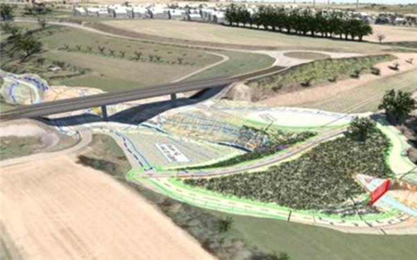 Das Hochwasserrückhaltebecken im Erzlochgraben in Herrenberg als Visualisierung. GB-Foto: Stadt Herrenberg/3D-Planzeichnung