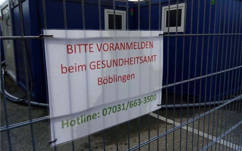 Landrat schränkt private Treffen ein Das Testzentrum in der Horber Straße in Herrenberg dehnt seine Öffnungszeiten aus GB-Foto (Archiv): gb