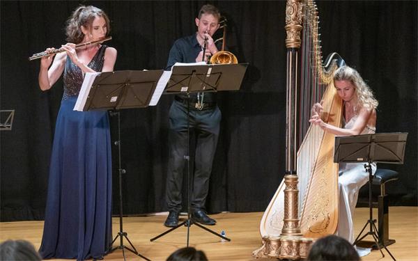 Das Trio Glissando bot in Entringen ein spannendes Wechselspiel der Klangfarben. GB-Foto: Vecsey