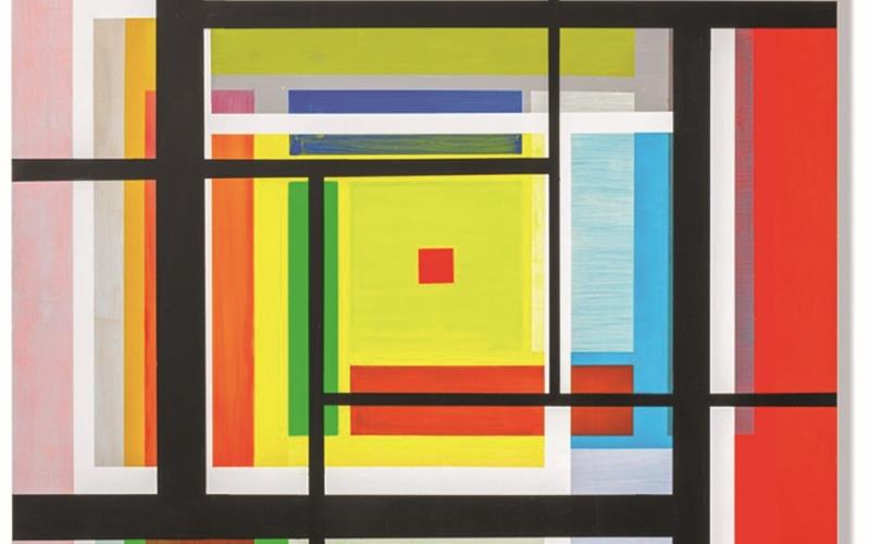 Das Werk „Subtraktiver Versatz N° 1“ von Beat Zoderer ist ebenfalls zu sehen. GB-Foto: VG Bild-Kunst/René Rötheli