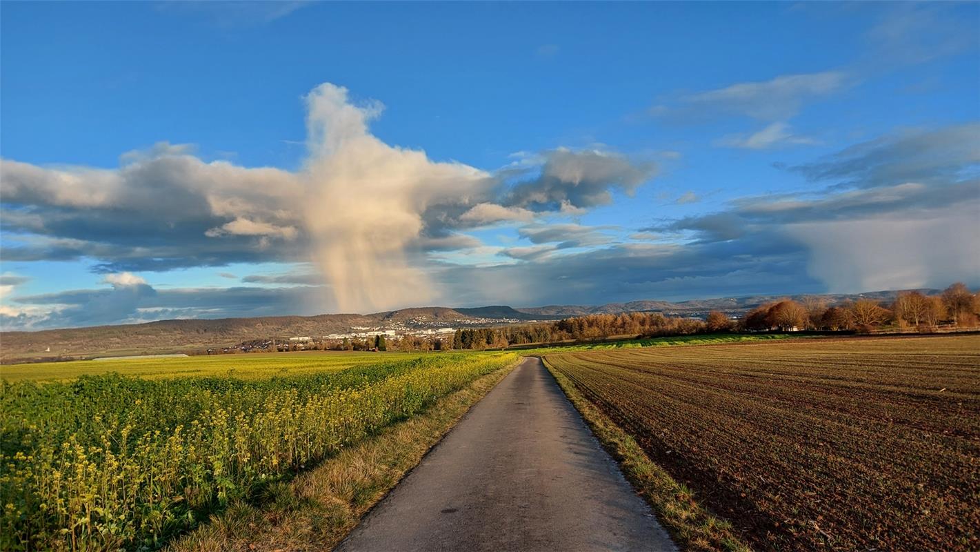 Das Wetter hat am Sonntag keinen Ruhetag. Gesehen von der Nebringerin Kerstin Ko...