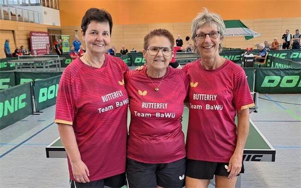 Das baden-württembergische AK-60-Team mit (von links) Andrea Schödel, Hannelore Stowasser und Ingrid Reiner holte Silber im Deutschlandpokal. GB-Foto: gb
