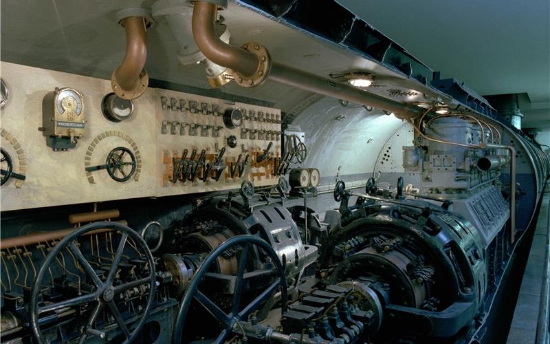Das erste deutsche Unterseeboot (U1) von 1906 ist im Deutschen Museum ausgestelltGB-Foto: Deutsches Museum