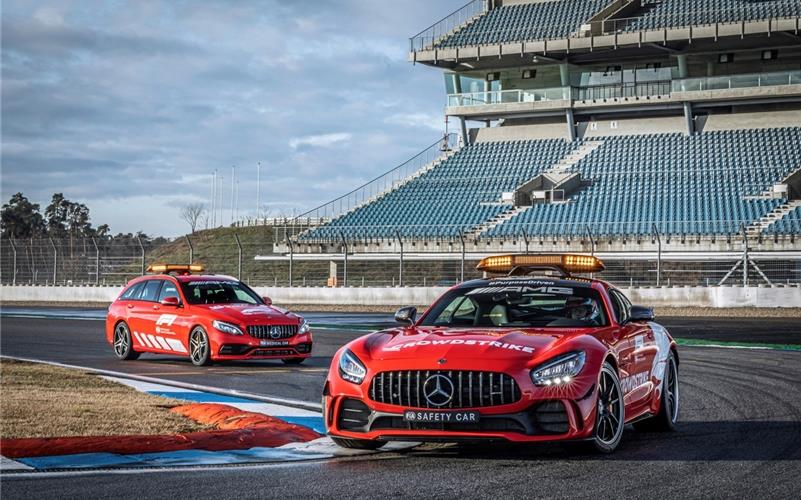 Mit Sicherheit wieder bei der Formel 1 dabei Das neue Safety Car von Mercedes-AMGGB-Foto: gb