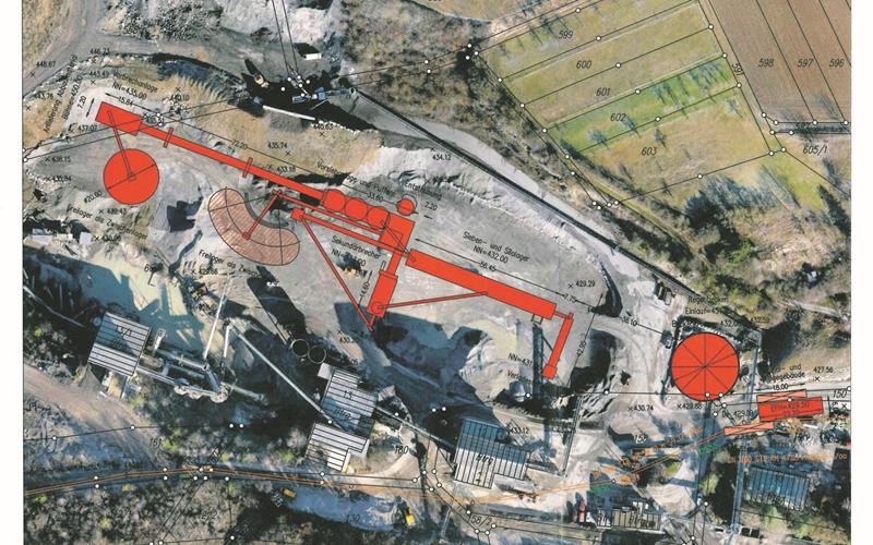 Neues Schotterwerk mit weniger Lärm und Staub Das neue Schotterwerk in der zeichnerischen Darstellung