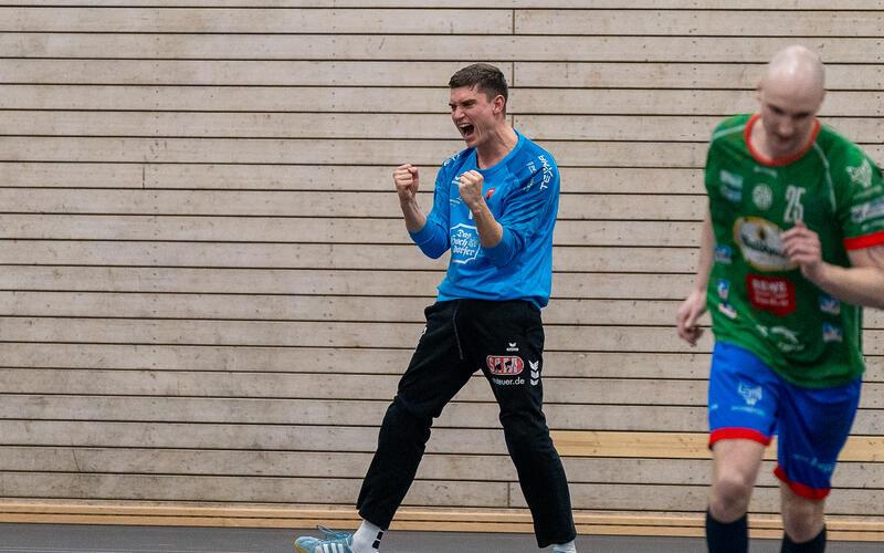 David Herz hielt mit starken Paraden sein Team im Spiel. GB-Foto: Eibner