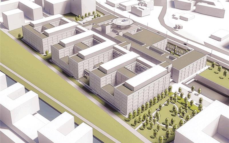 Klinik-Baubeginn rückt näher Der Baubeginn für die Flugfeld-Klinik rückt näher. Noch in diesem Jahr könnte Spatenstich für das neue Krankenhaus sein GB-Grafik: gb