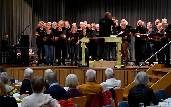 Der Chor „TonAb“ des Gesangvereins Nufringen lud in der Wiesengrundhalle zum Gemeinschaftskonzert. GB-Foto: Holom