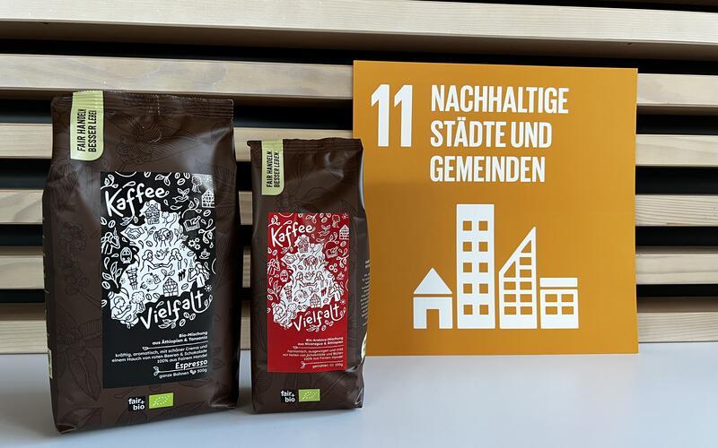 Der Kaffee Vielfalt und Espresso dient als konkreteMaßnahme fürdas globaleNachhaltigkeitsziel.GB-Foto: LRA BB