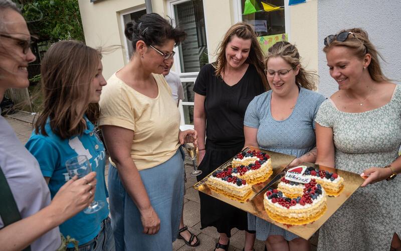 Der Kuchen zum 25-jährigen Bestehen des Bondorfer Familienzentrums.GB-Foto: Schmidt