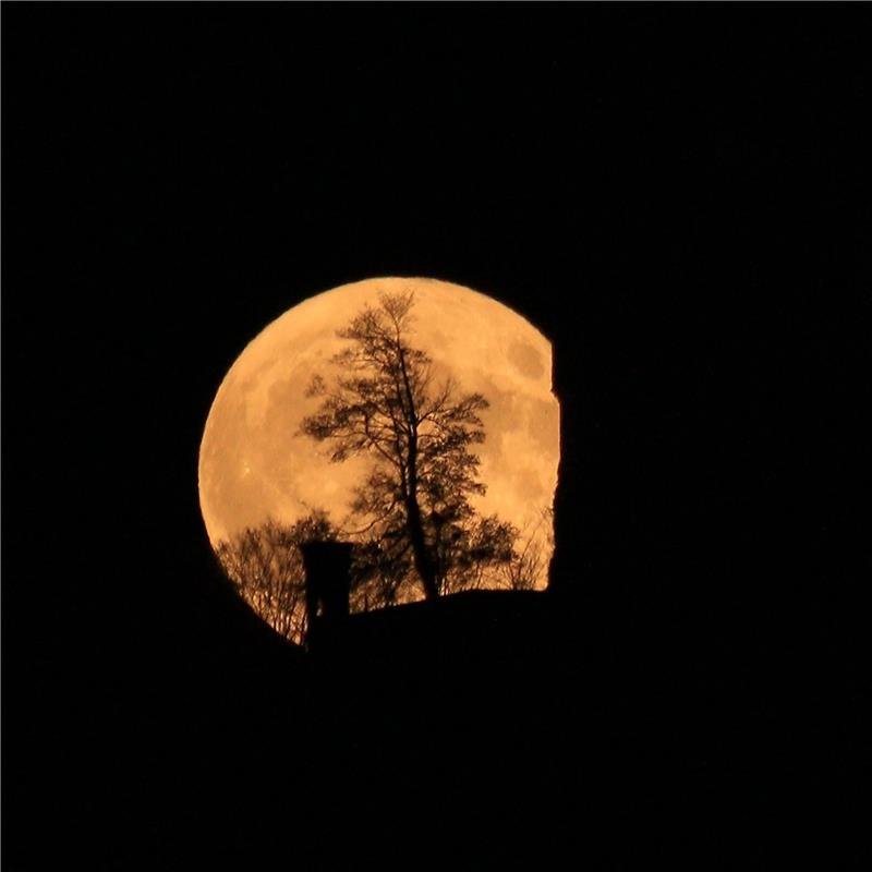 Der Mond ist aufgegangen über der Burg Hohenzollern. Gabi Brenner aus Herrenberg...