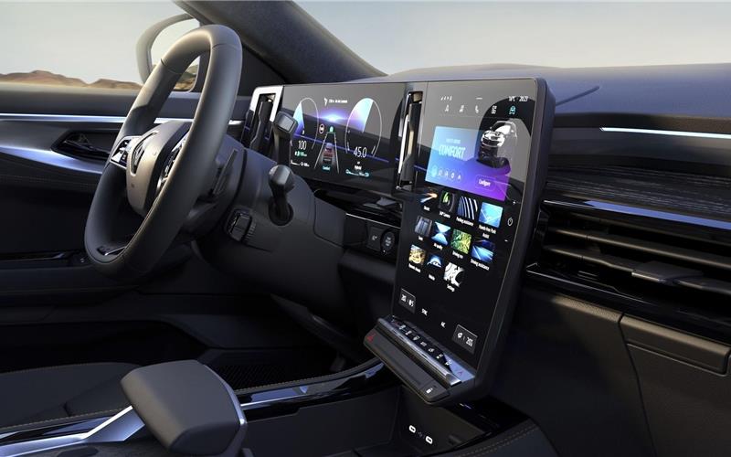 Großzügige Formen und markante Silhouette Der Renault Austral: Üppiger Screen fürs Kombiinstrument und für Multimedia.