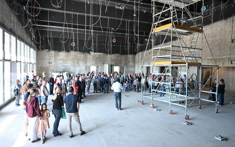 Der künftige große Saal der neuen Uhland-Halle bietet bei einer Konzertbestuhlung Platz für 500 Besucher. GB-Fotos: Reichert