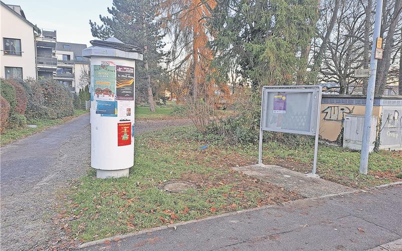 Der neu aufgestellte Schaukasten dient künftig als Informationspunkt. GB-Foto: gb