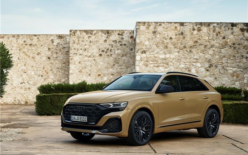 Der neue Q8 in der Farbe „Sakhir gold metallic“:Klares und puristisches Design.