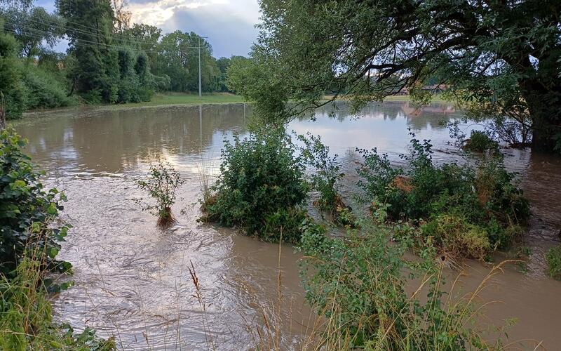 Die Ammer wurde zum Ammersee. GB-Foto: Feuerwehr Herrenberg