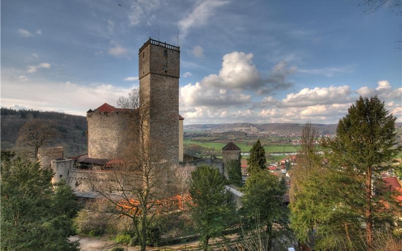 Von Rittern und Greifvögeln Die Burg Guttenberg datiert auf das späte 12. Jahrhundert GB-Foto: gb