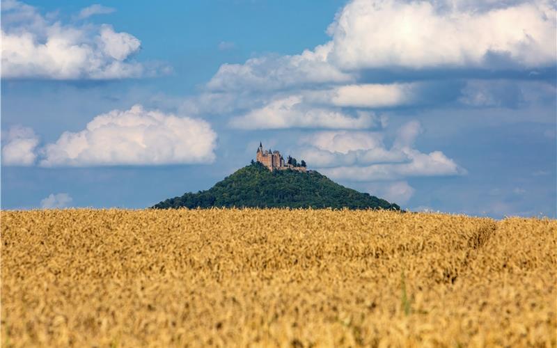 „Gäubote“-Familien-Tour: „Da ragt ein Berg aus goldnen Saaten …“ Die Burg ist noch heute im Besitz der Familie Hohenzollern. Mit etwas Glück begegnen Besucher echten Prinzen oder Prinzessinnen im Burghof. GB-Foto: Roland Beck/BurgHohenzollern
