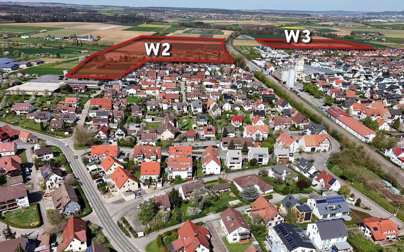 Die Flächen W2 und W3 im Norden des Orts wurden hinsichtlich einer weiteren Wohnerschließung untersucht. GB-Foto (Archiv): Holom