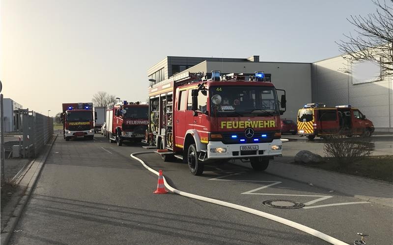 Die Freiwillige Feuerwehr Nufringen rückte am Dienstagnachmittag zu einem Einsatz ins Gewerbegebiet Gründen aus GB-Foto: gb