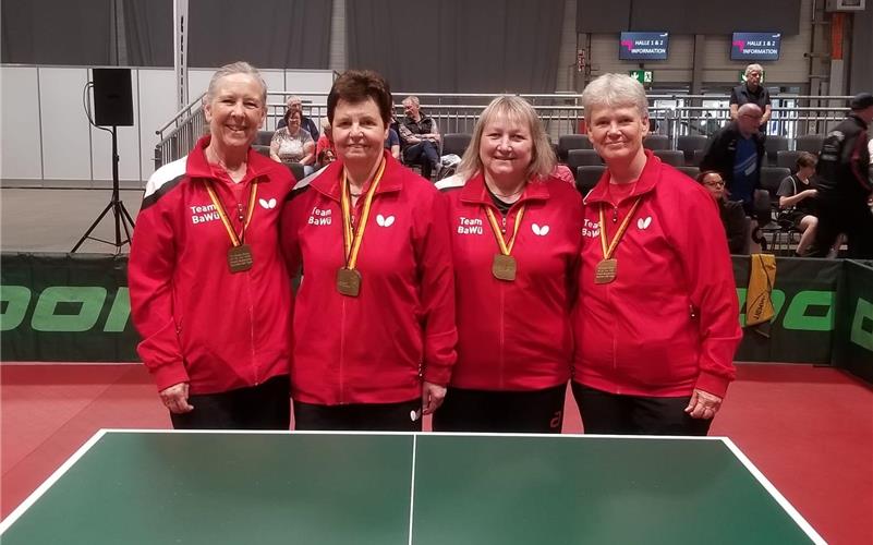 Die Gärtringer Medaillengewinnerinnen (von links): Heike Seyboth, Andrea Schödel, Katja Stierle und Anka Mutke. GB-Foto: Holzapfel