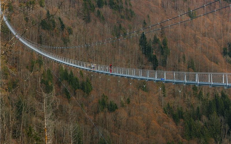 Die Hängebrücke über den Wasserfall ist die neue Attraktion in Todtnau.GB-Foto: Blackforestline/Michael Corona