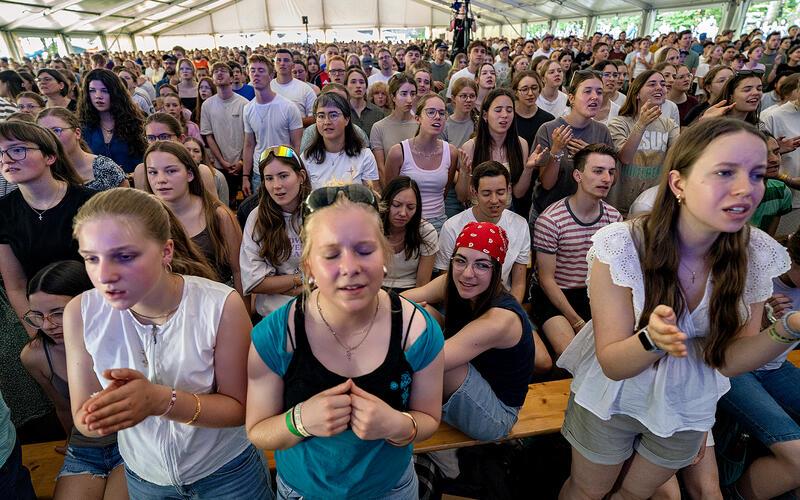 Die Hauptveranstaltung des Pfingstjugendtreffens ist wie in jedem Jahr der Zeltgottesdienst. GB-Foto: Richter