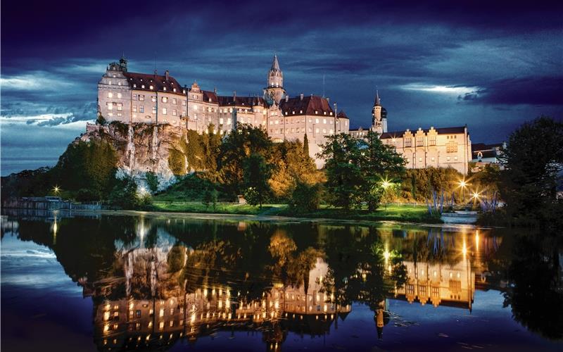 Die Hohenzollern-Residenz in Sigmaringen hoch über der Donau.GB-Foto: Schloss Sigmaringen